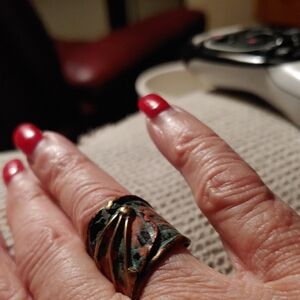 Unique Green and Gold Ring